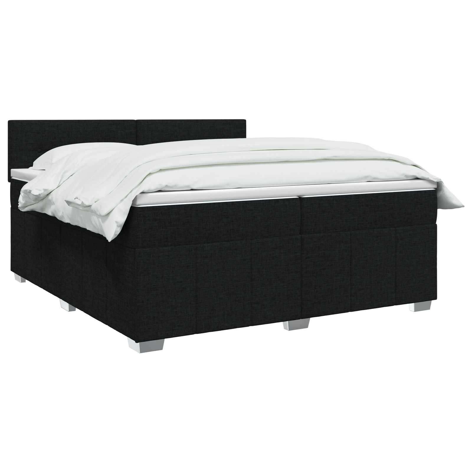 Boxspringbett mit Matratze Schwarz 200 x 200 cm Stoff