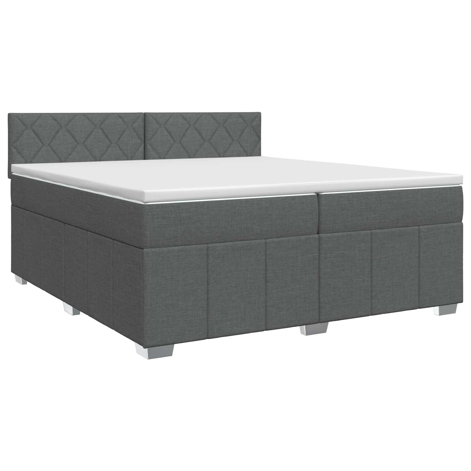Boxspringbett mit Matratze Dunkelgrau 200 x 200 cm Stoff
