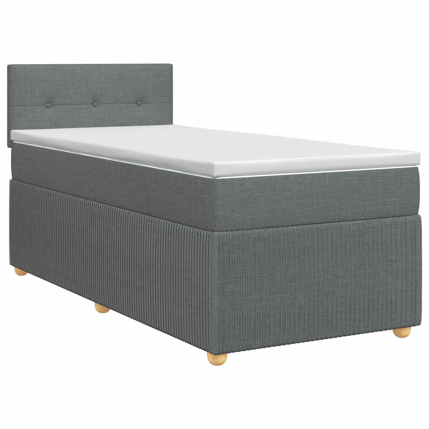 Boxspringbett mit Matratze Dunkelgrau 80 x 200 cm Stoff