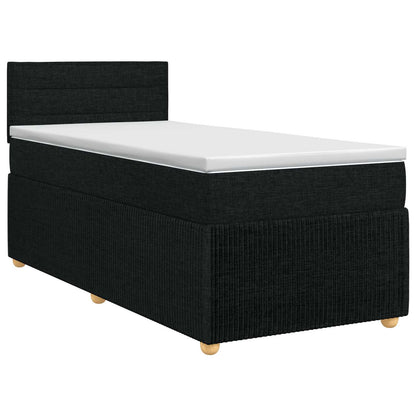 Boxspringbett mit Matratze Schwarz 90 x 190 cm Stoff