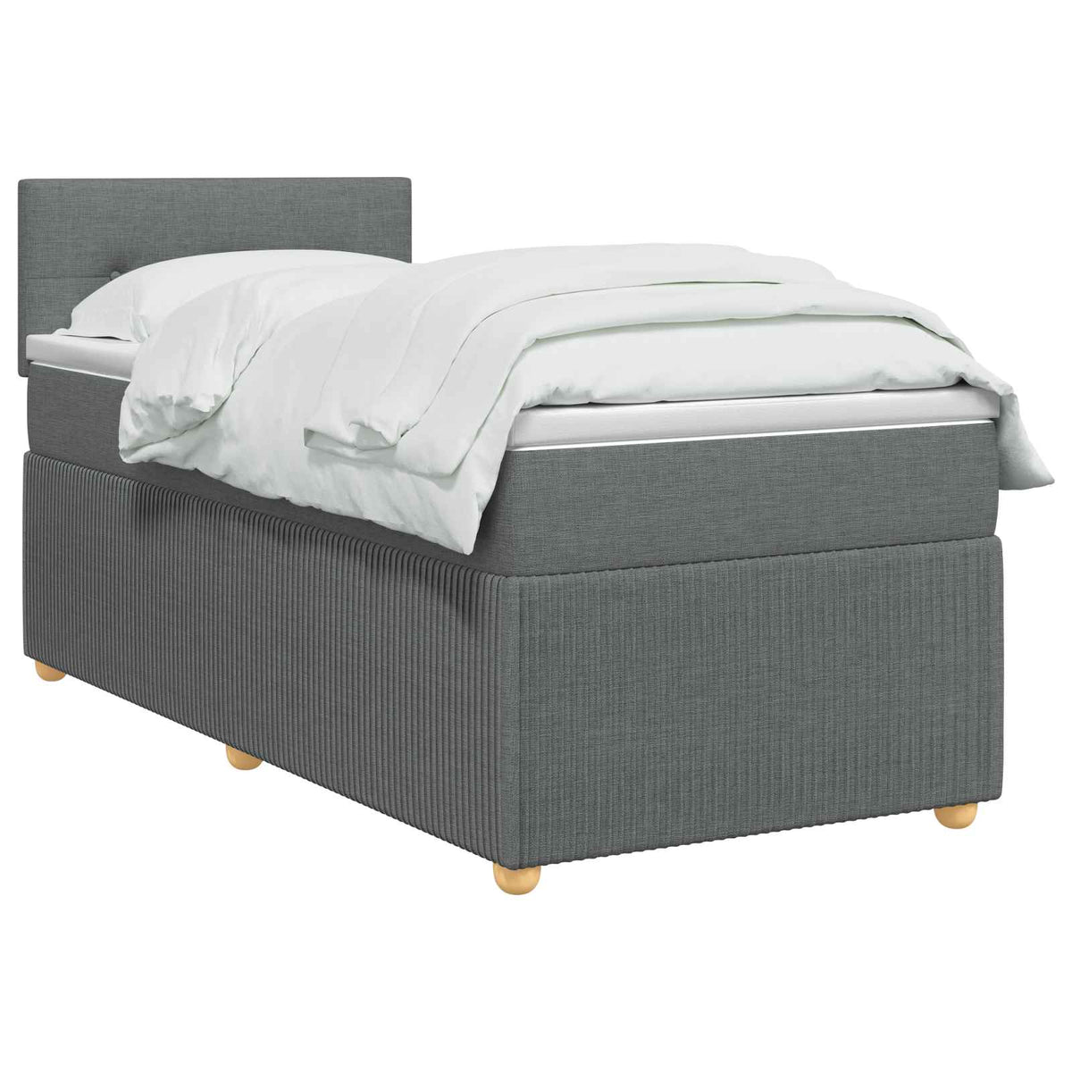 Boxspringbett mit Matratze Dunkelgrau 90 x 190 cm Stoff