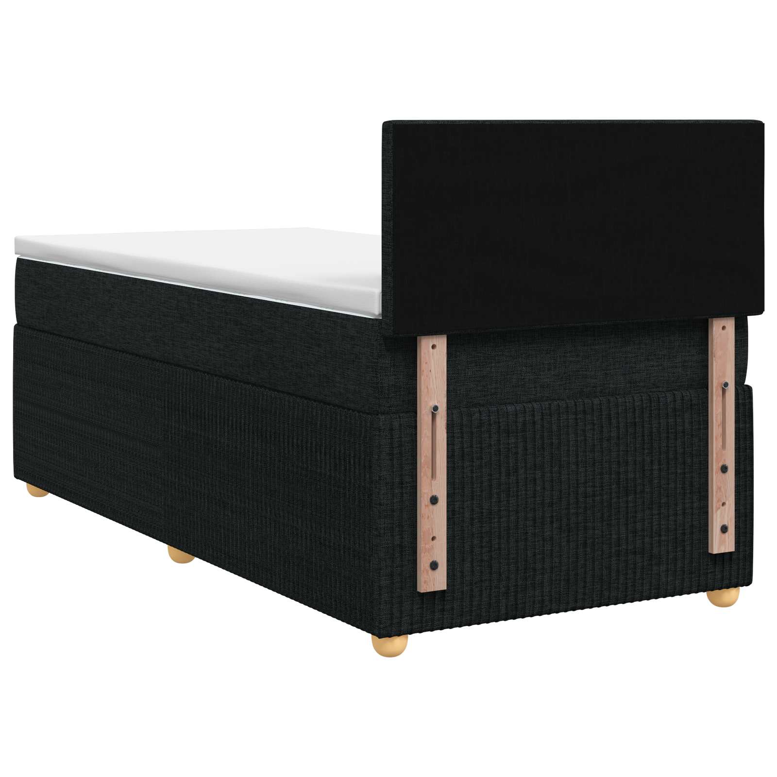 Boxspringbett mit Matratze Schwarz 90 x 190 cm Stoff