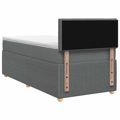 Boxspringbett mit Matratze Dunkelgrau 90 x 200 cm Stoff