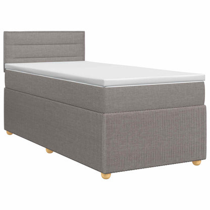 Boxspringbett mit Matratze mit Kopfteil Taupe 90 x 200 cm Stoff