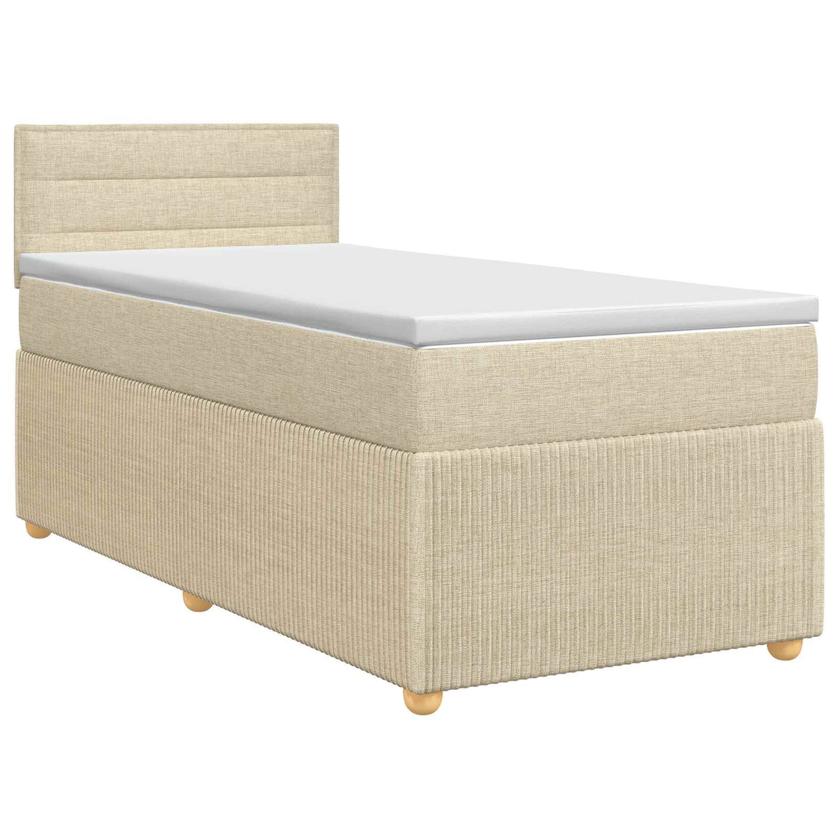 Boxspringbett mit Matratze mit Kopfteil Creme 90 x 200 cm Stoff