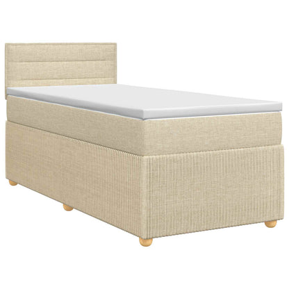 Boxspringbett mit Matratze mit Kopfteil Creme 90 x 200 cm Stoff