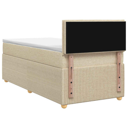 Boxspringbett mit Matratze mit Kopfteil Creme 90 x 200 cm Stoff