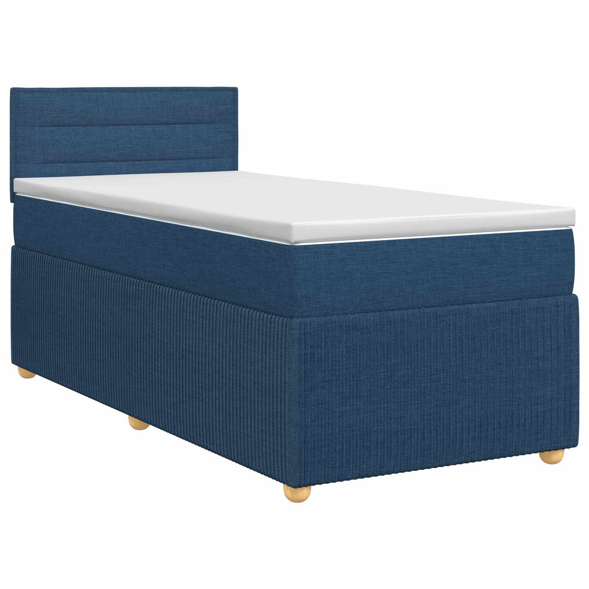 Boxspringbett mit Matratze mit Kopfteil Blau 90 x 200 cm Stoff