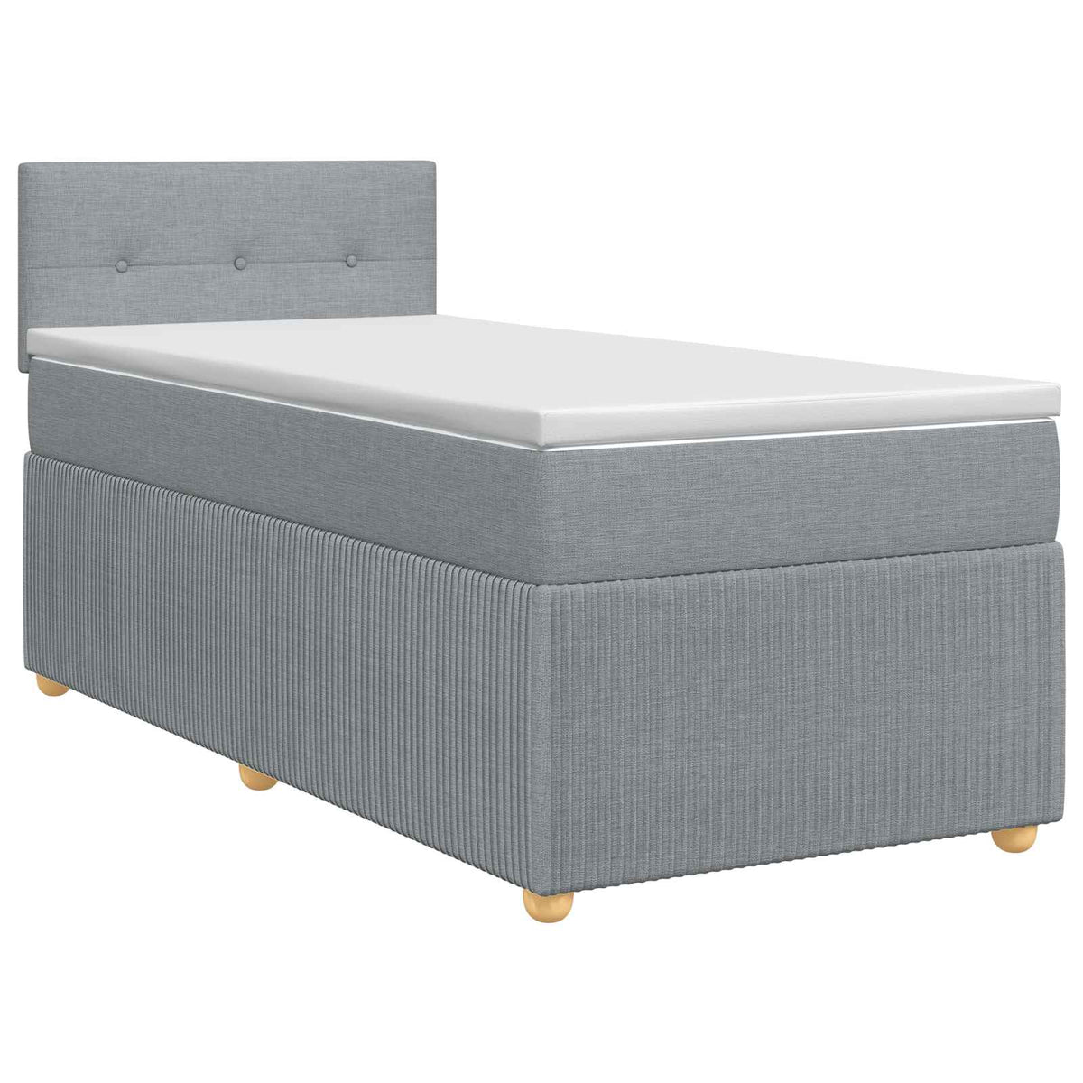 Boxspringbett mit Matratze Hellgrau 90 x 200 cm Stoff