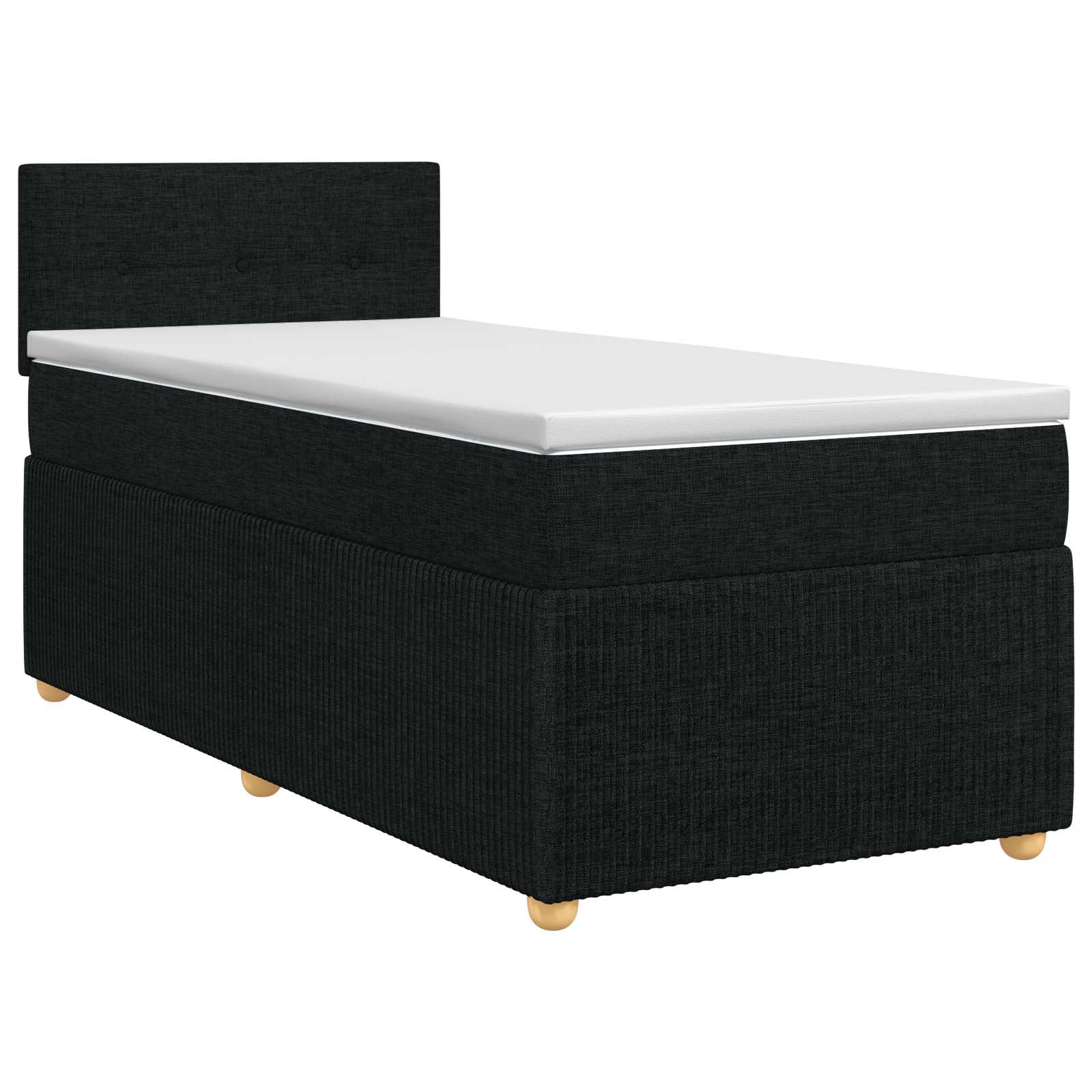 Boxspringbett mit Matratze Schwarz 90 x 200 cm Stoff