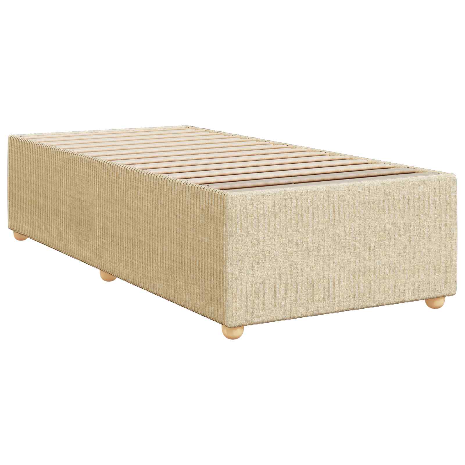 Boxspringbett mit Matratze mit Kopfteil Creme 90 x 200 cm Stoff