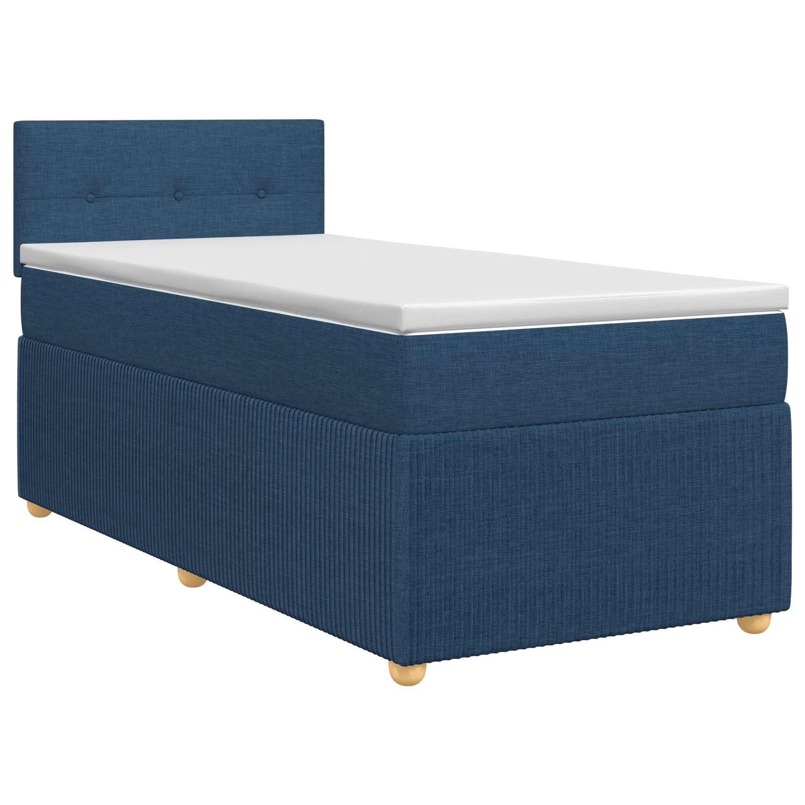 Boxspringbett mit Matratze mit Kopfteil Blau 90 x 200 cm Stoff