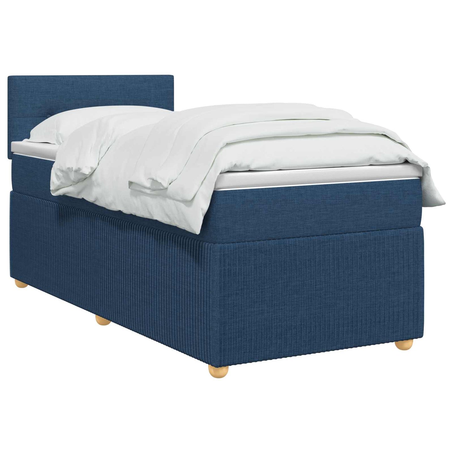 Boxspringbett mit Matratze mit Kopfteil Blau 90 x 200 cm Stoff