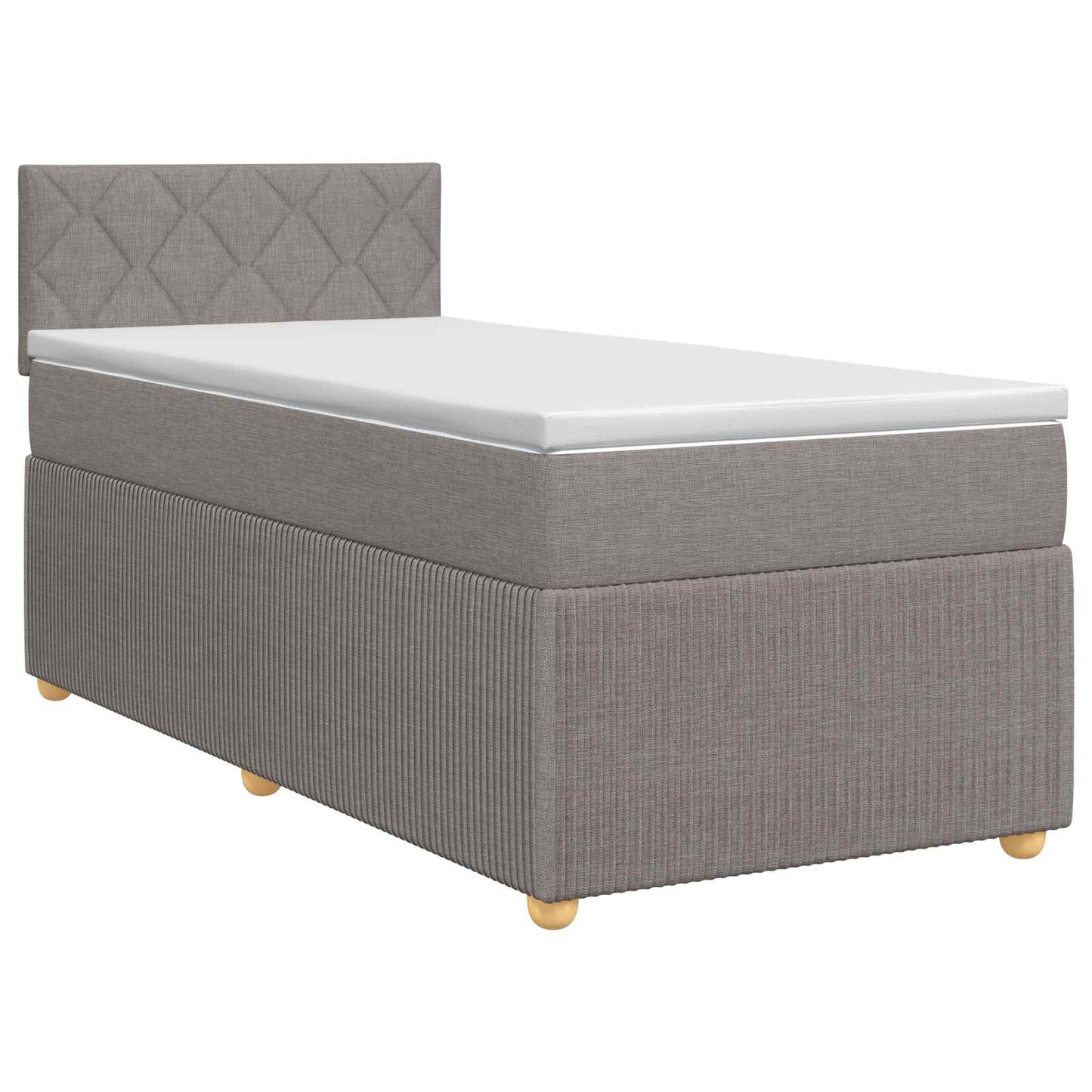 Boxspringbett mit Matratze mit Kopfteil Taupe 90 x 200 cm Stoff