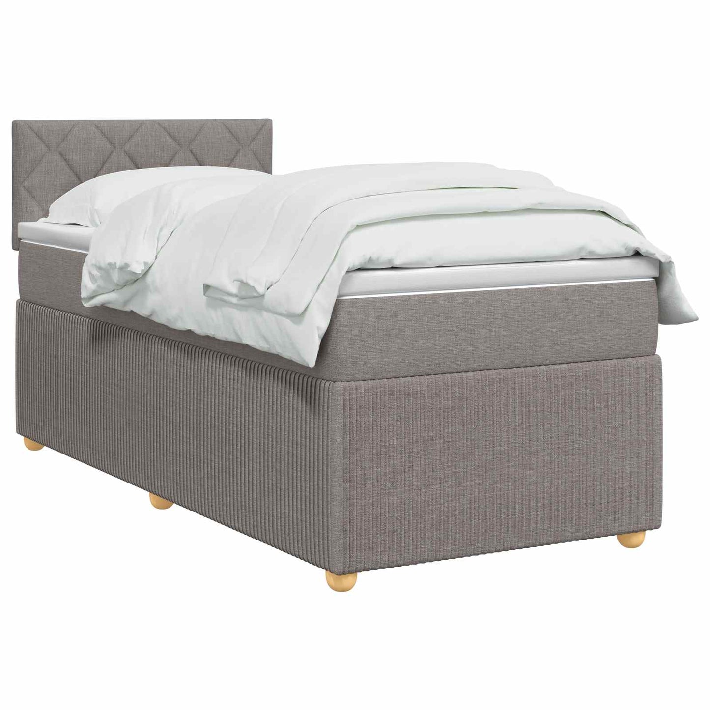 Boxspringbett mit Matratze mit Kopfteil Taupe 90 x 200 cm Stoff
