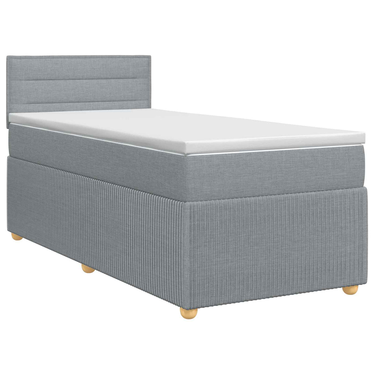 Boxspringbett mit Matratze Hellgrau 100 x 200 cm Stoff