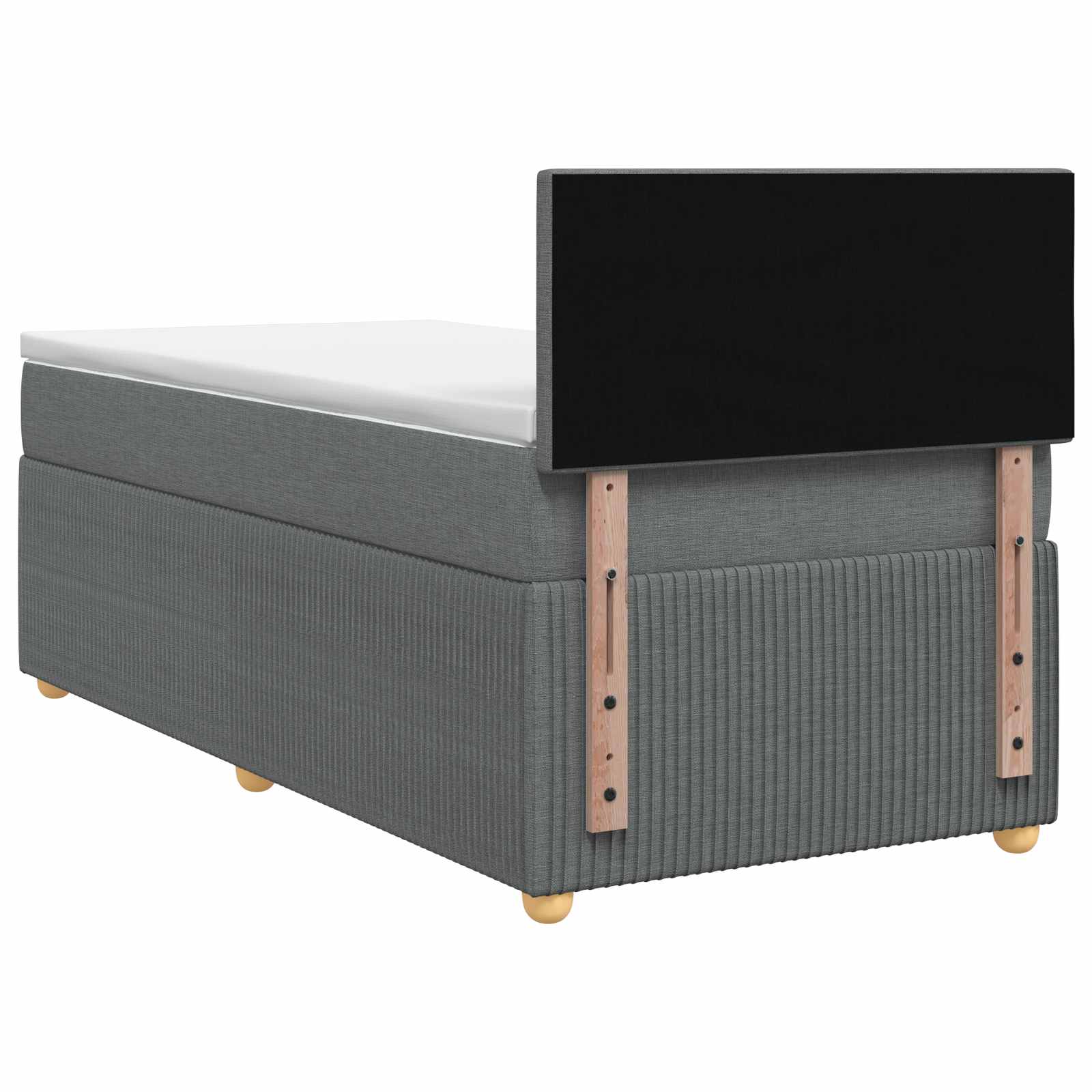 Boxspringbett mit Matratze Dunkelgrau 100 x 200 cm Stoff