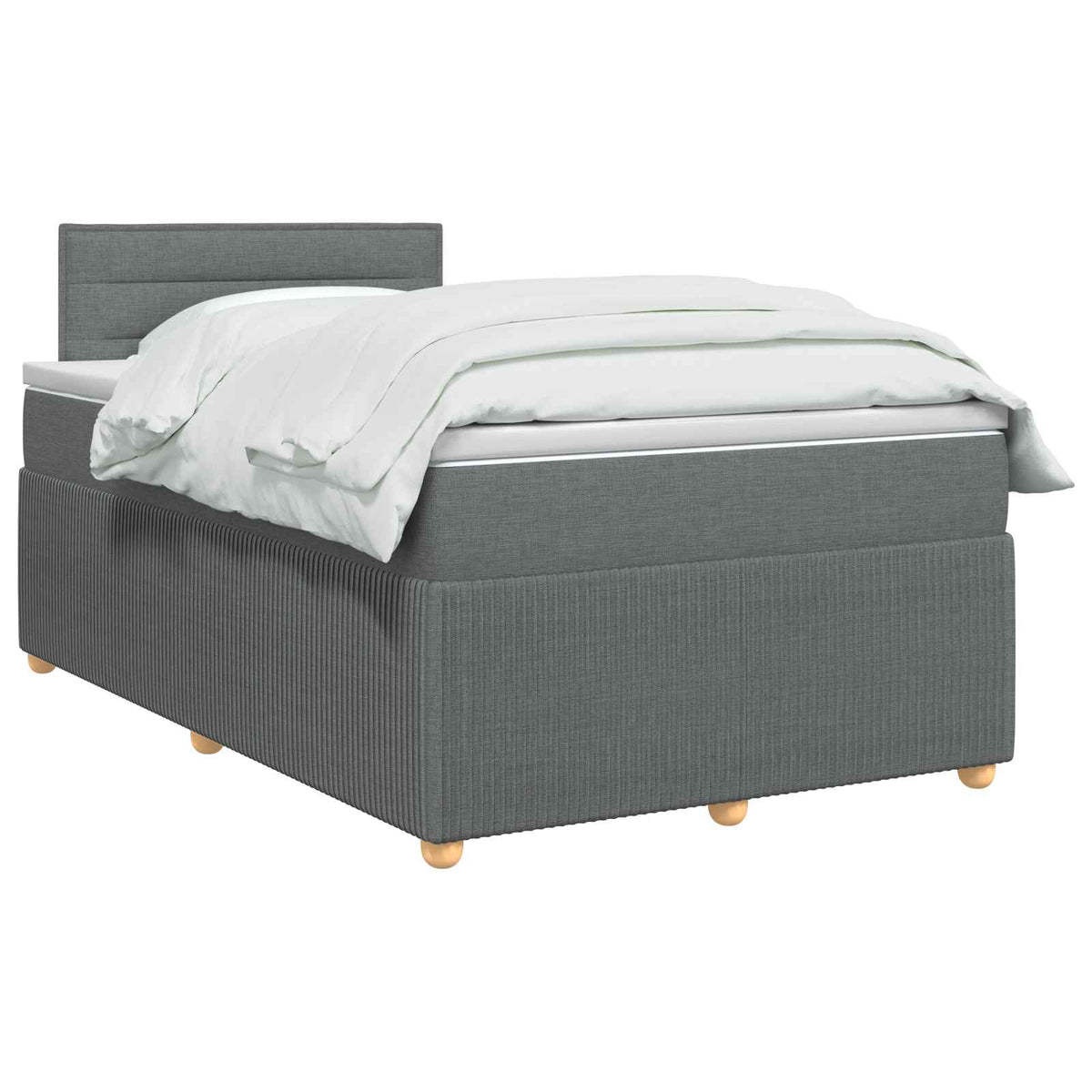 Boxspringbett mit Matratze Dunkelgrau 120 x 190 cm Stoff