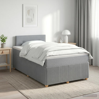 Boxspringbett mit Matratze Hellgrau 120 x 190 cm Stoff