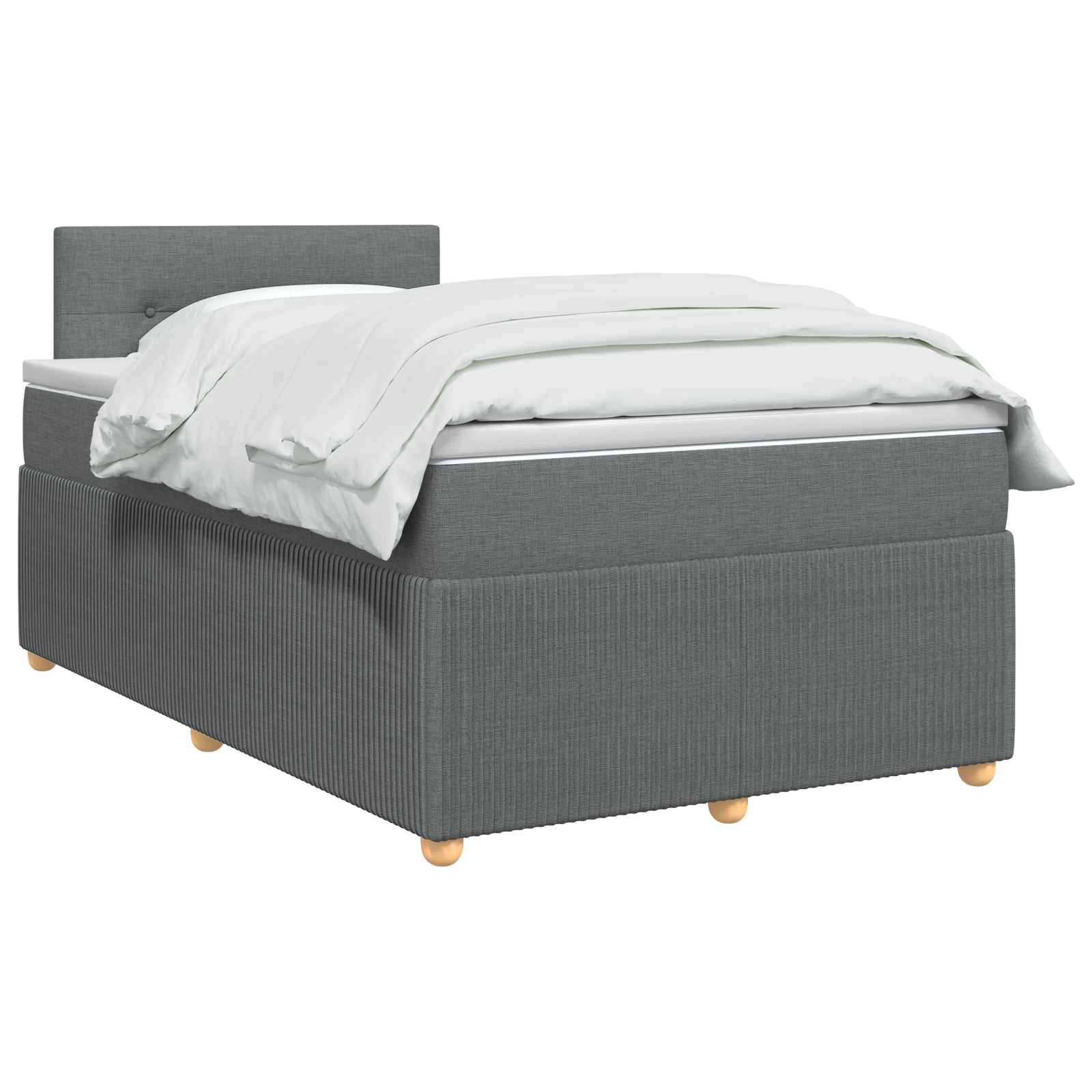 Boxspringbett mit Matratze Dunkelgrau 120 x 190 cm Stoff
