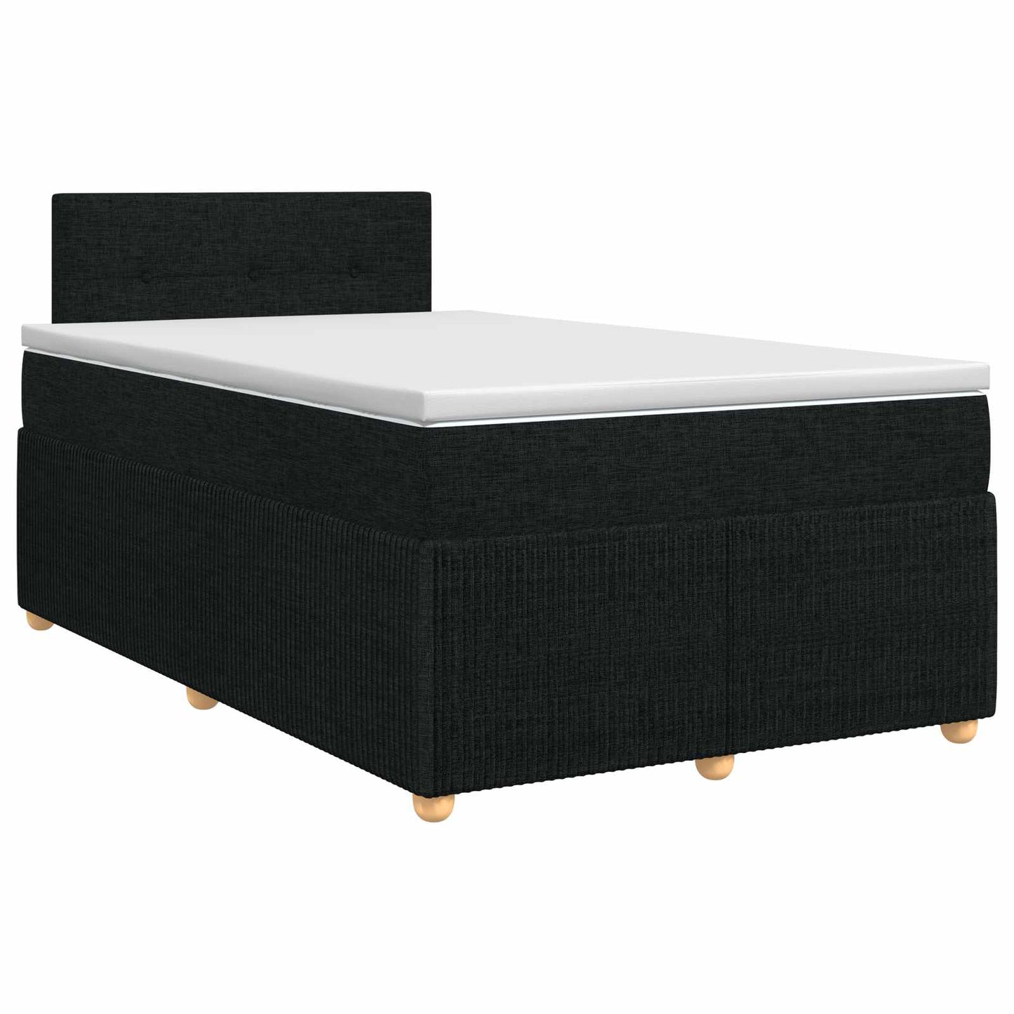 Boxspringbett mit Matratze Schwarz 120 x 190 cm Stoff