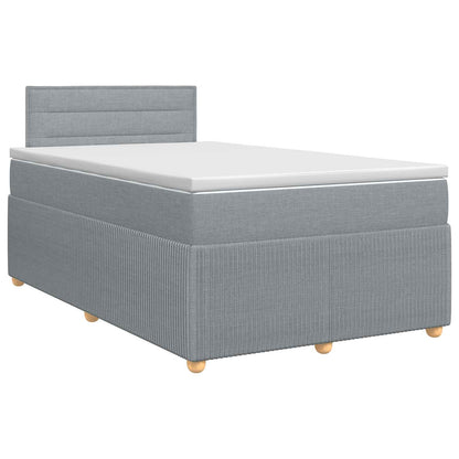 Boxspringbett mit Matratze Hellgrau 120 x 200 cm Stoff