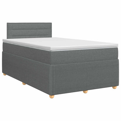 Boxspringbett mit Matratze Dunkelgrau 120 x 200 cm Stoff