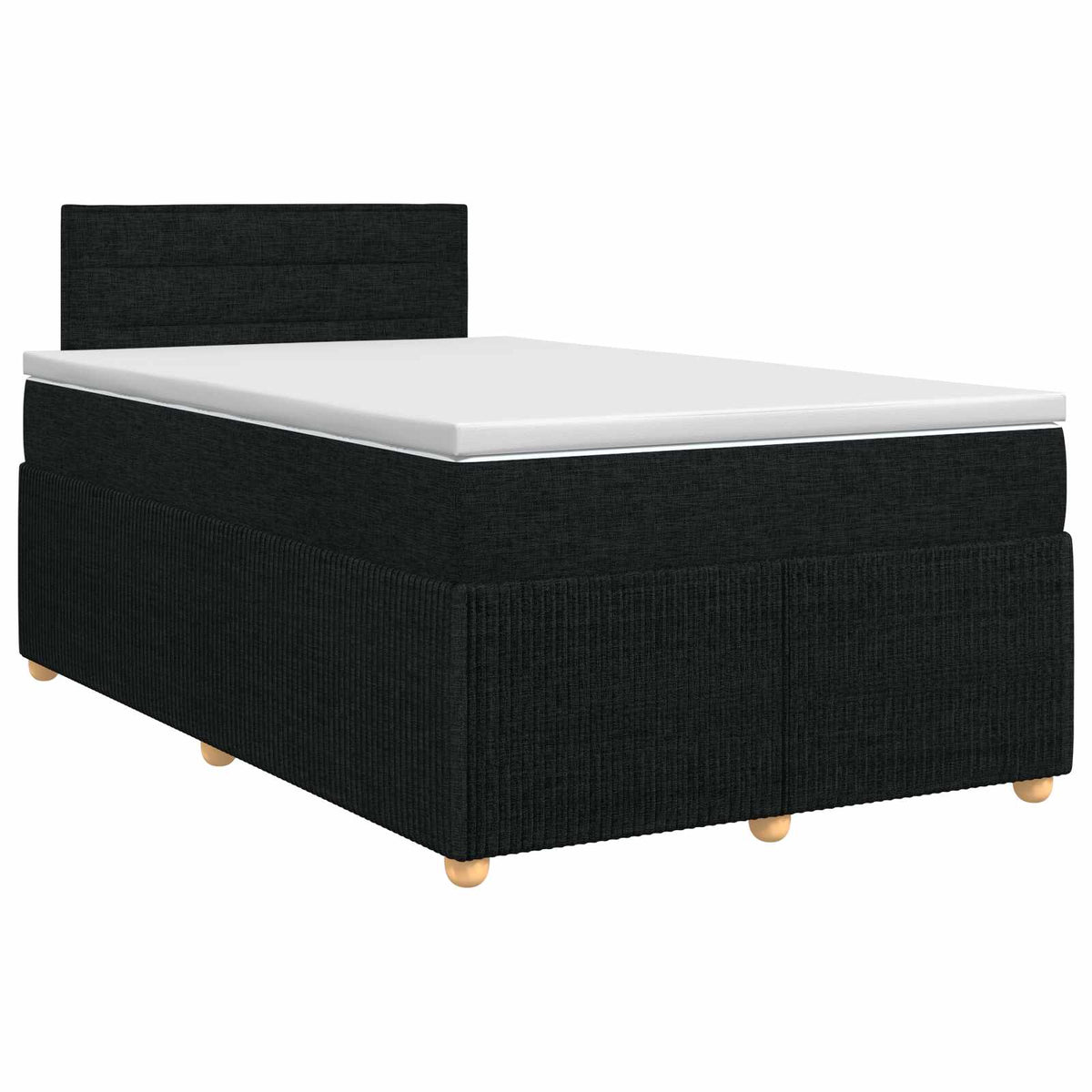 Boxspringbett mit Matratze Schwarz 120 x 200 cm Stoff