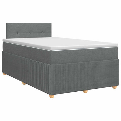 Boxspringbett mit Matratze Dunkelgrau 120 x 200 cm Stoff