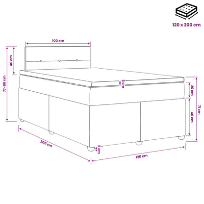 Boxspringbett mit Matratze Dunkelgrau 120 x 200 cm Stoff