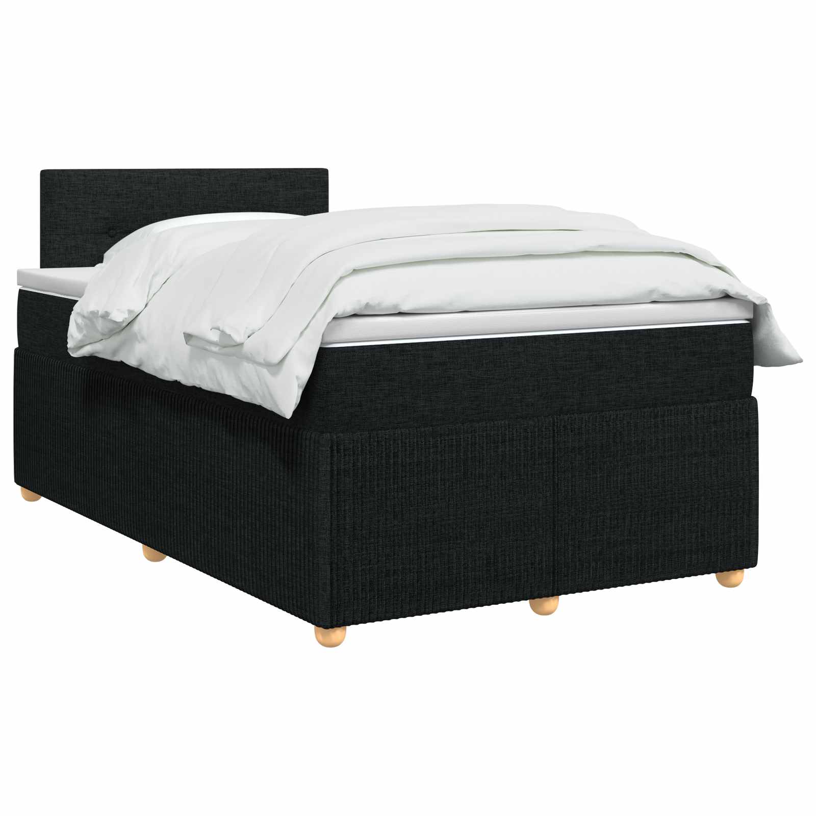 Boxspringbett mit Matratze Schwarz 120 x 200 cm Stoff