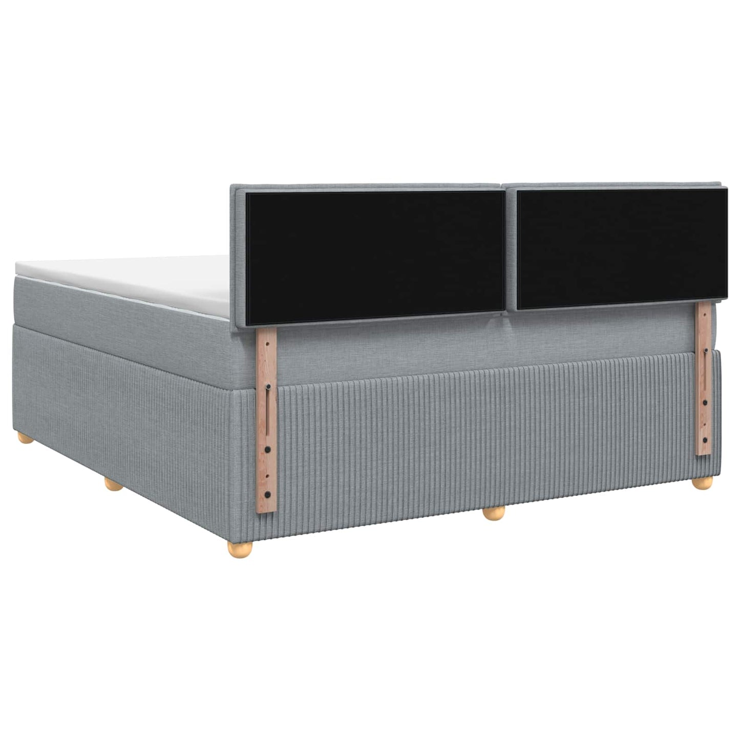 Boxspringbett mit Matratze Hellgrau 140 x 190 cm Stoff