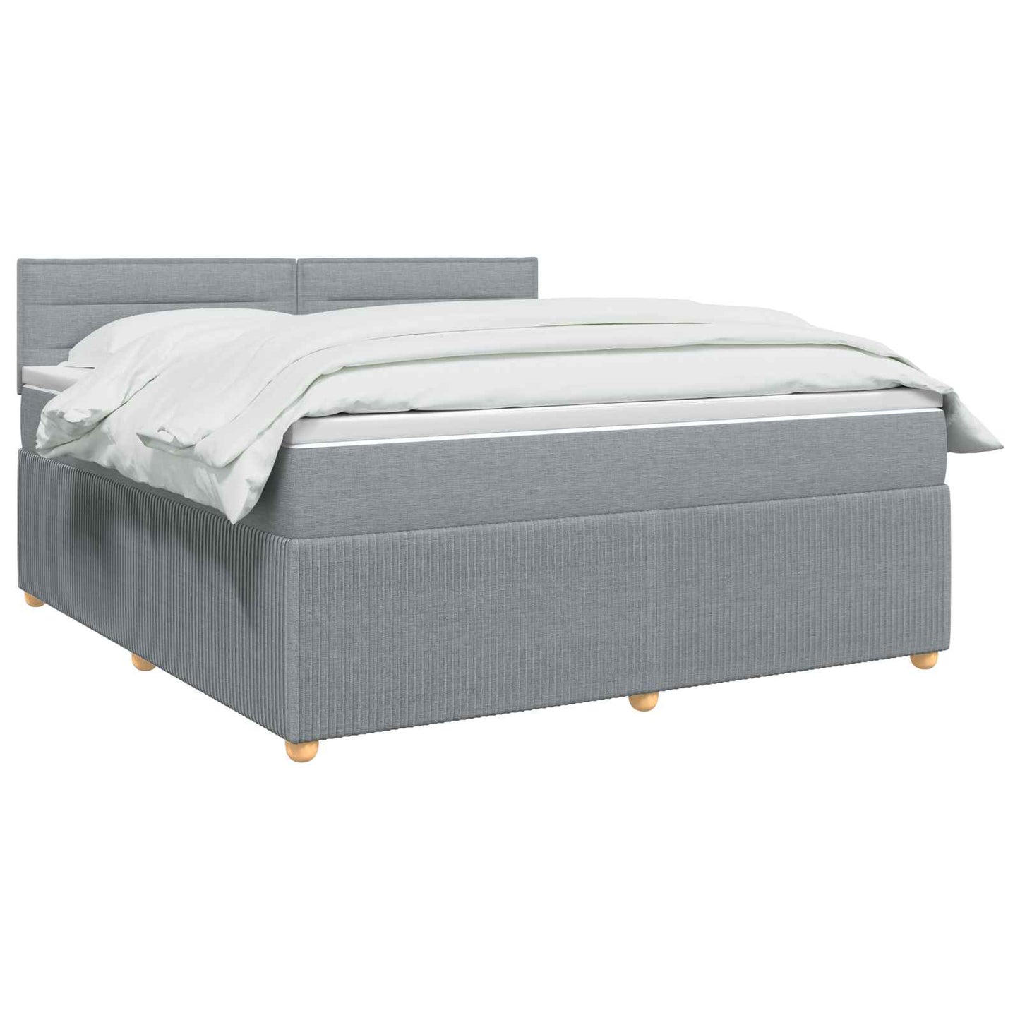 Boxspringbett mit Matratze Hellgrau 140 x 190 cm Stoff