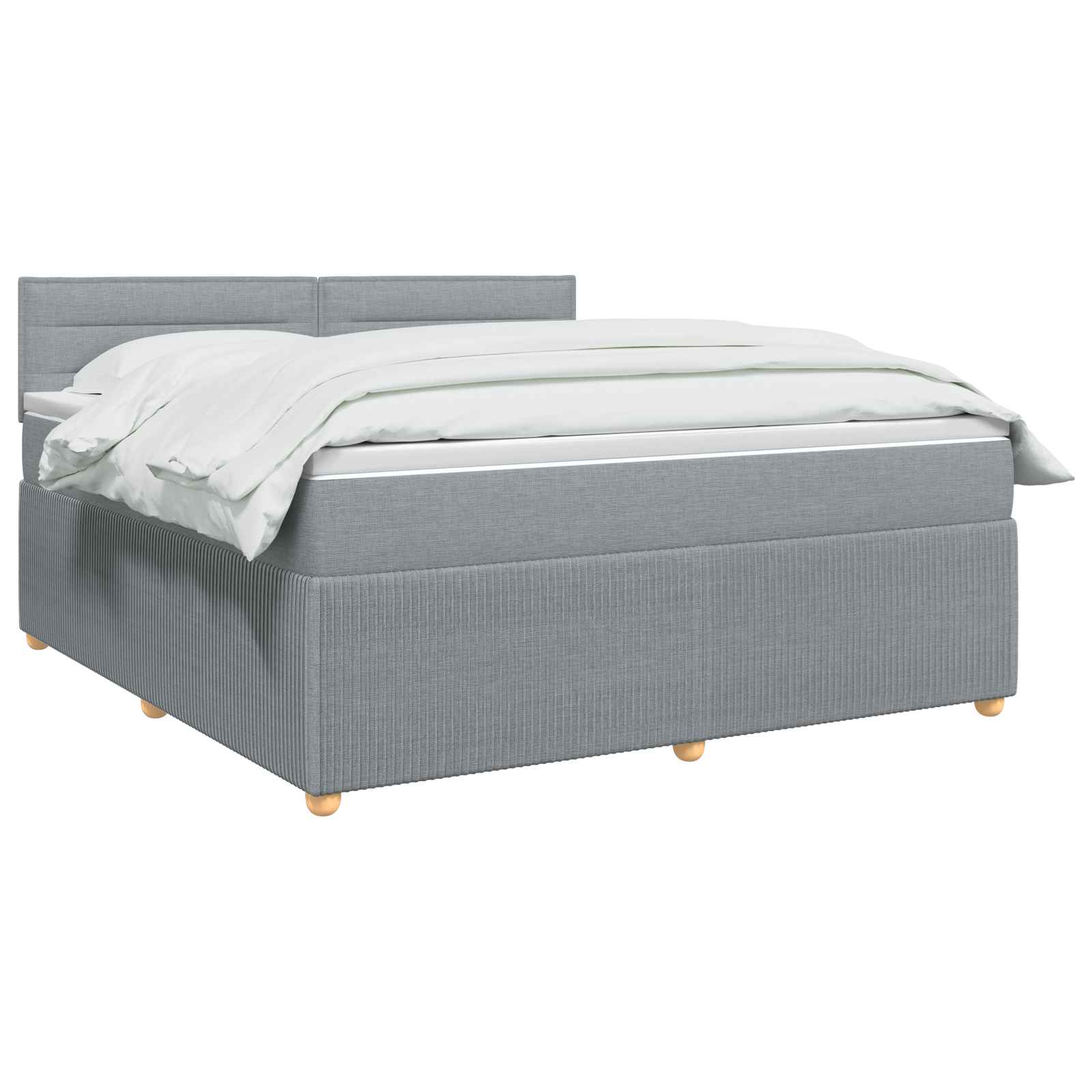 Boxspringbett mit Matratze Hellgrau 140 x 190 cm Stoff