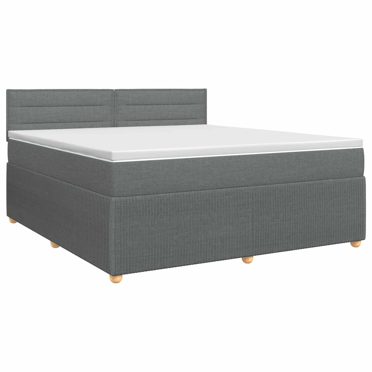 Boxspringbett mit Matratze Dunkelgrau 140 x 190 cm Stoff