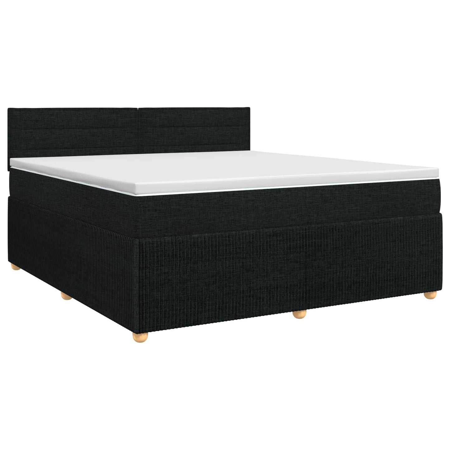 Boxspringbett mit Matratze Schwarz 140 x 190 cm Stoff