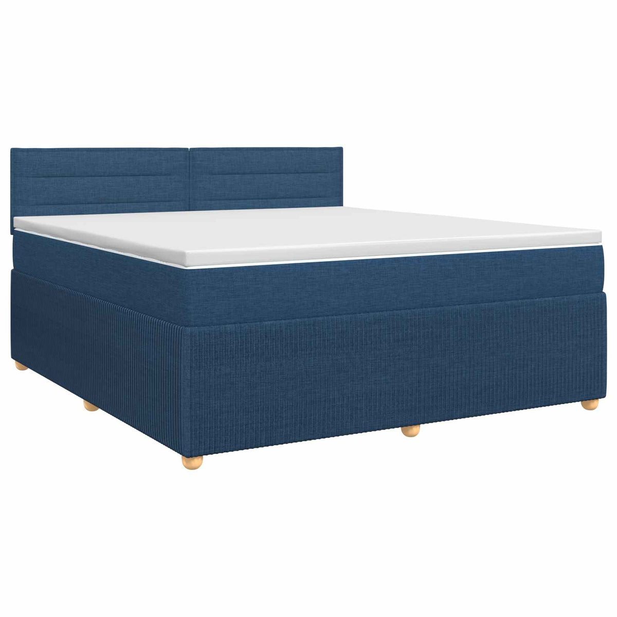 Boxspringbett mit Matratze mit Kopfteil Blau 140 x 190 cm Stoff