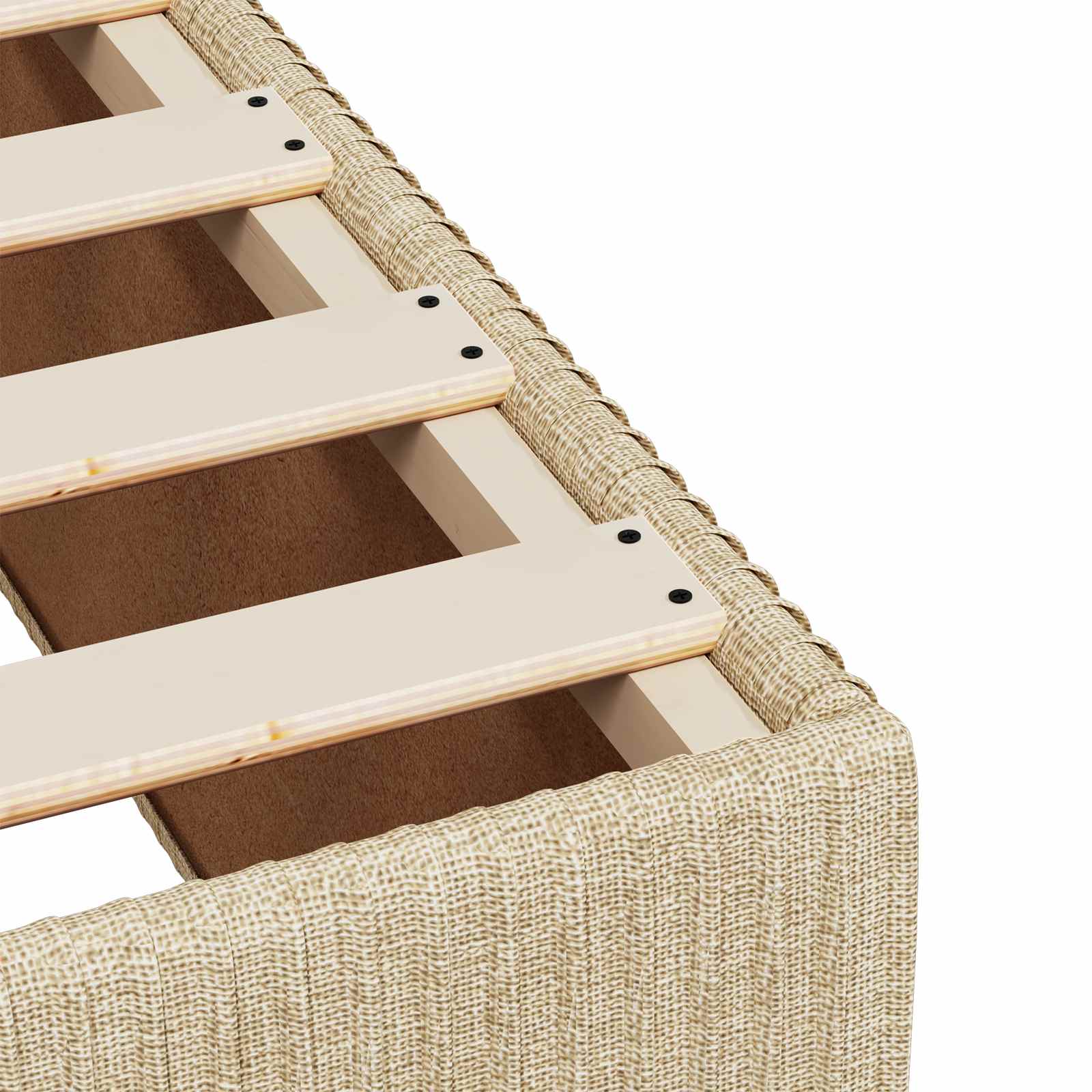 Boxspringbett mit Matratze Creme 140 x 190 cm Stoff