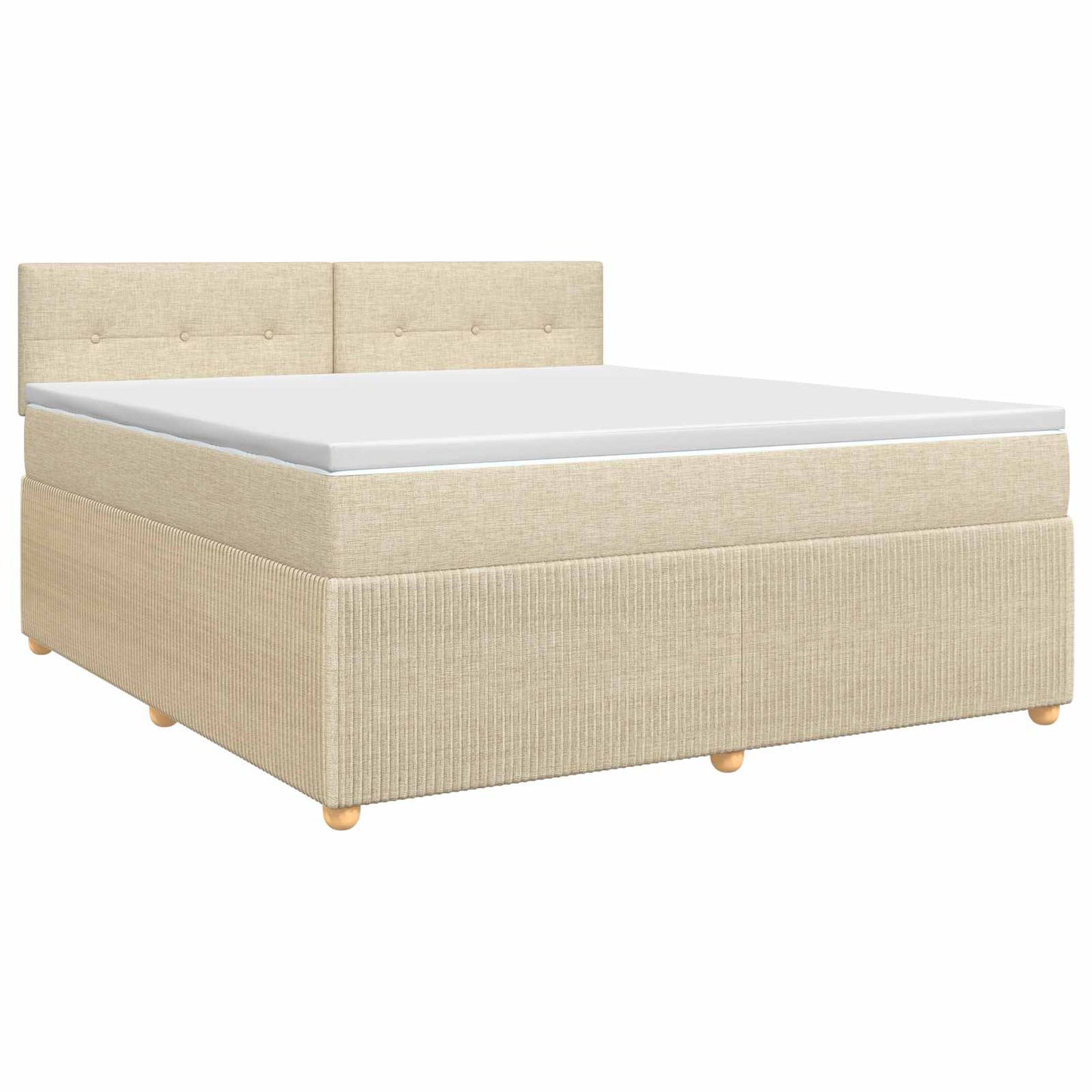 Boxspringbett mit Matratze Creme 140 x 190 cm Stoff