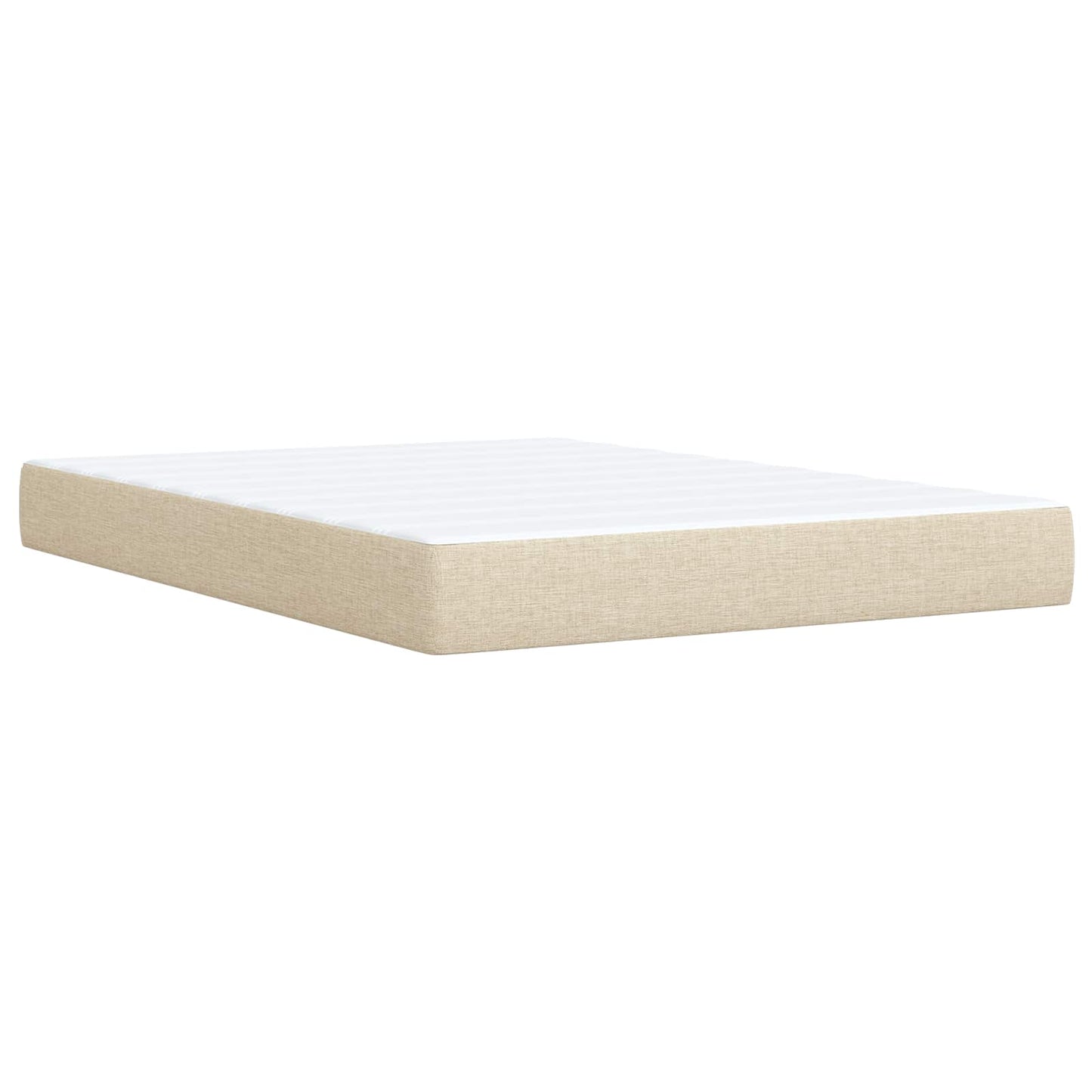 Boxspringbett mit Matratze Creme 140 x 190 cm Stoff
