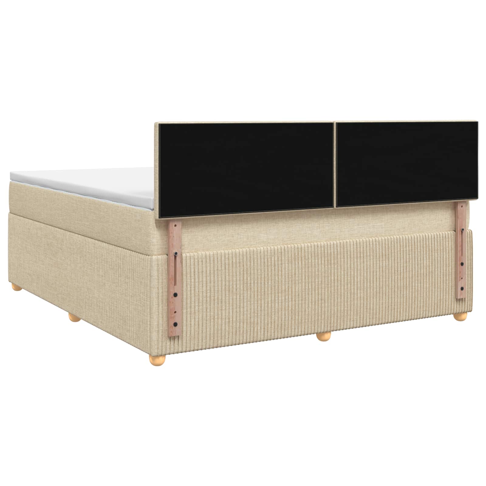 Boxspringbett mit Matratze Creme 140 x 190 cm Stoff