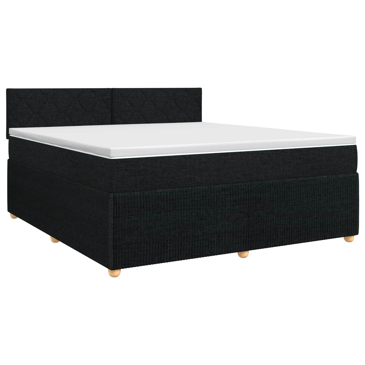 Boxspringbett mit Matratze Schwarz 140 x 190 cm Stoff