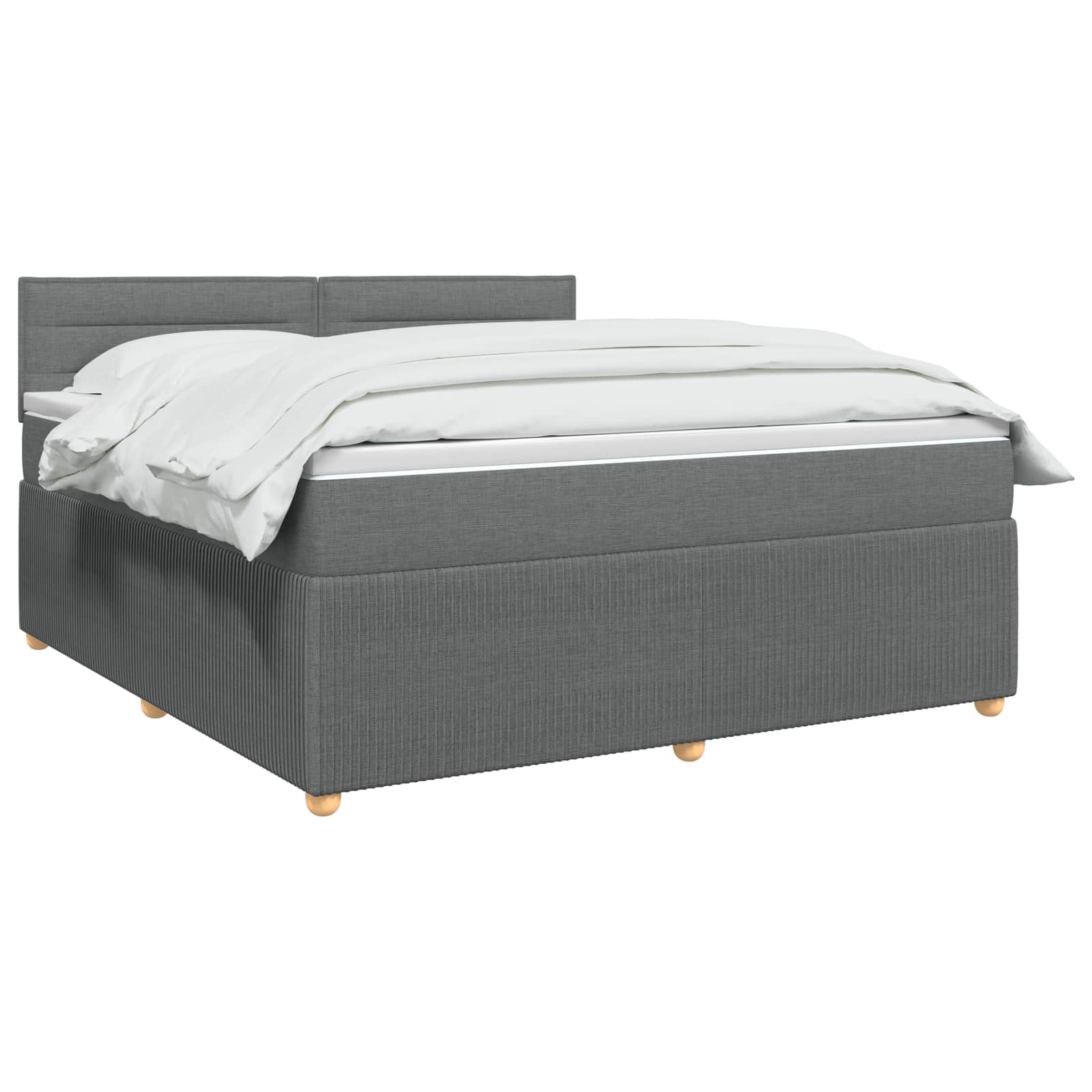 Boxspringbett mit Matratze Dunkelgrau 140 x 200 cm Stoff