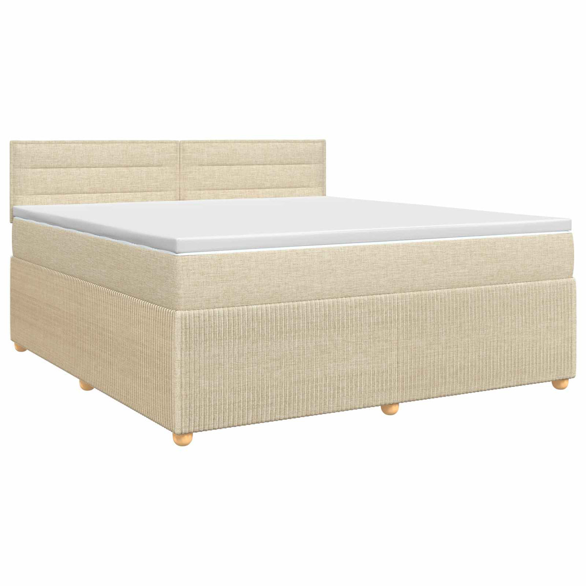 Boxspringbett mit Matratze Creme 140 x 200 cm Stoff