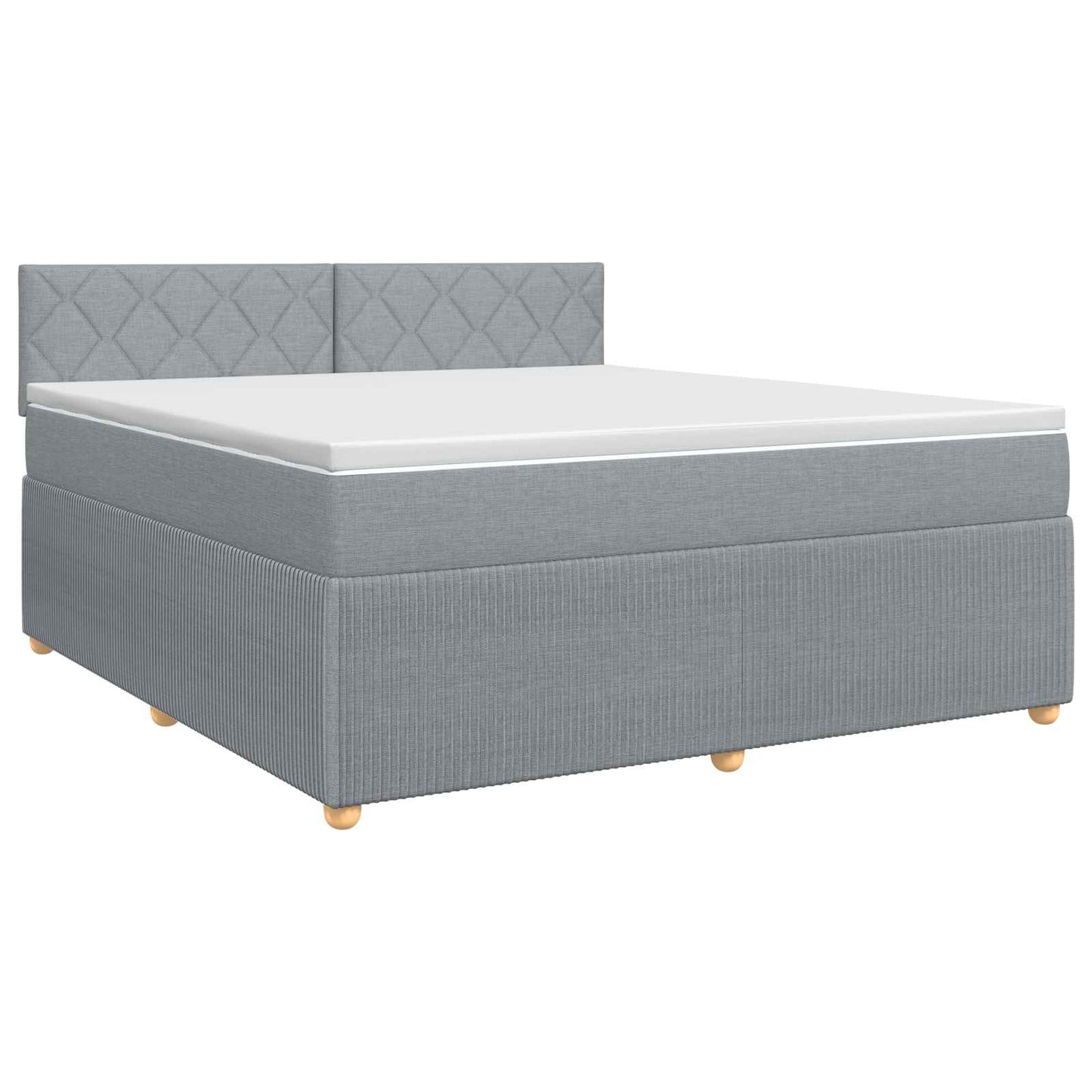 Boxspringbett mit Matratze Hellgrau 140 x 200 cm Stoff