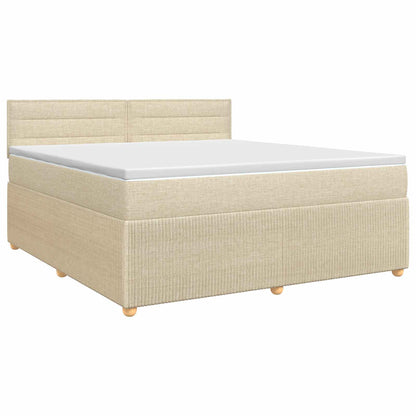 Boxspringbett mit Matratze Creme 160 x 200 cm Stoff