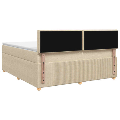 Boxspringbett mit Matratze Creme 160 x 200 cm Stoff
