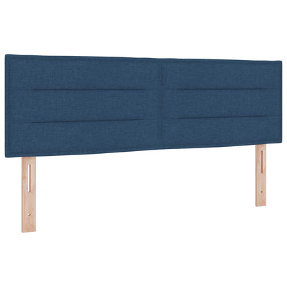 Boxspringbett mit Matratze mit Kopfteil Blau 160 x 200 cm Stoff