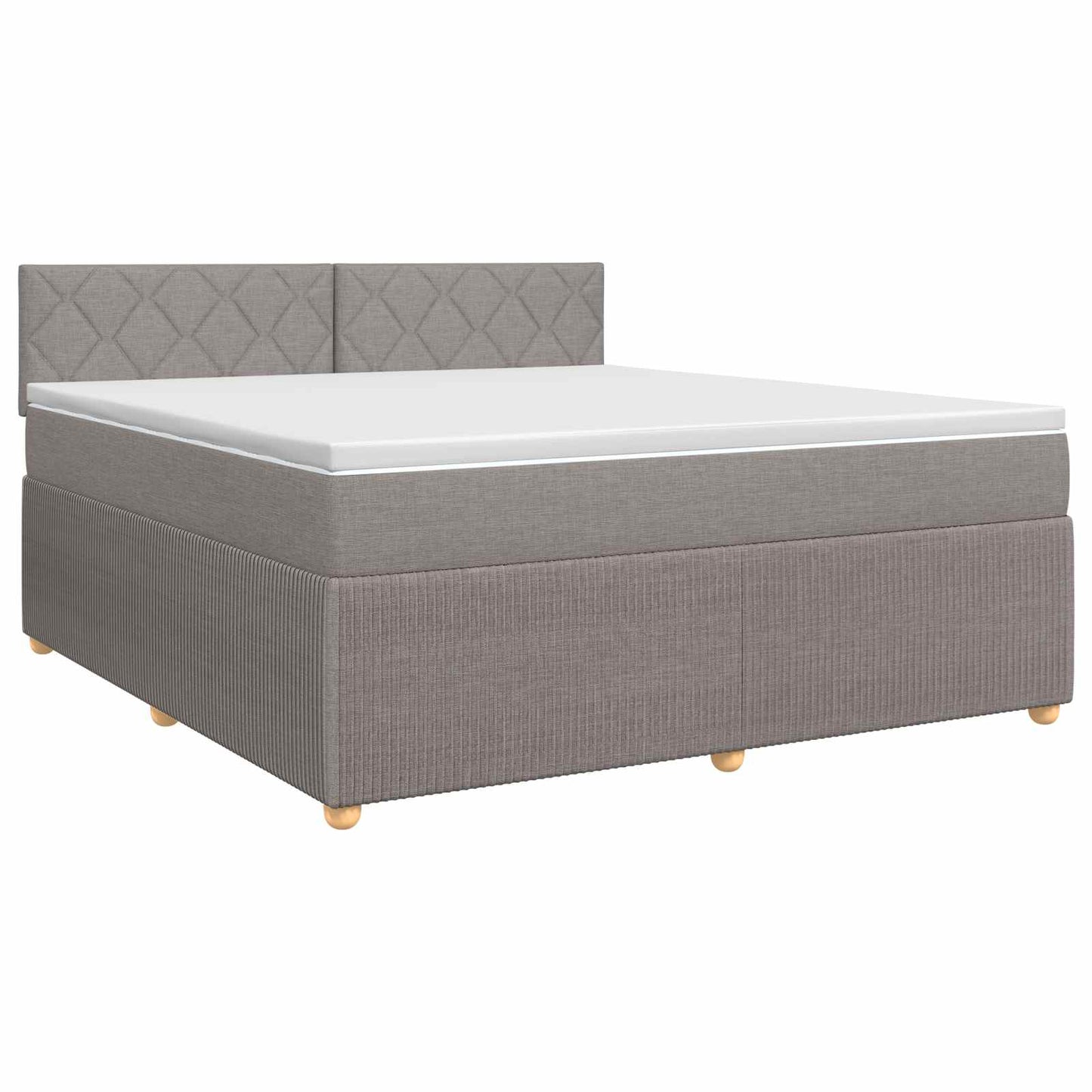Boxspringbett mit Matratze Taupe 160 x 200 cm Stoff