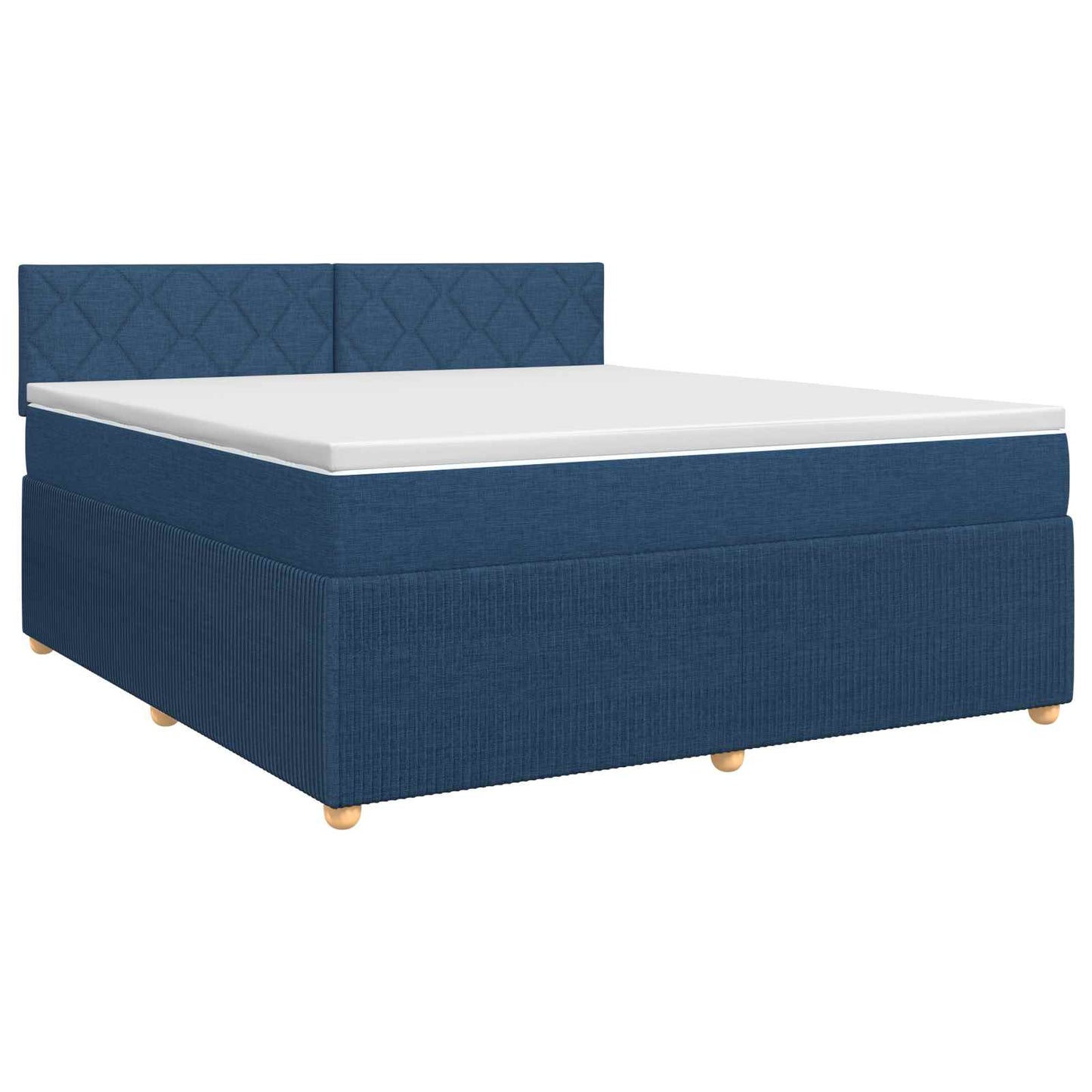 Boxspringbett mit Matratze mit Kopfteil Blau 160 x 200 cm Stoff